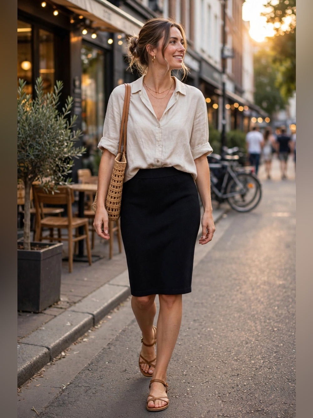 St John Basics Santana Knit Pencil Skirt Black Size 4